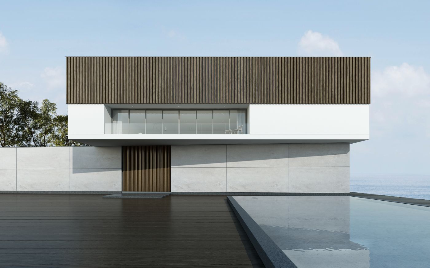 A modern terrace and pool opening to the sea, the ARUBA FOREVER concept