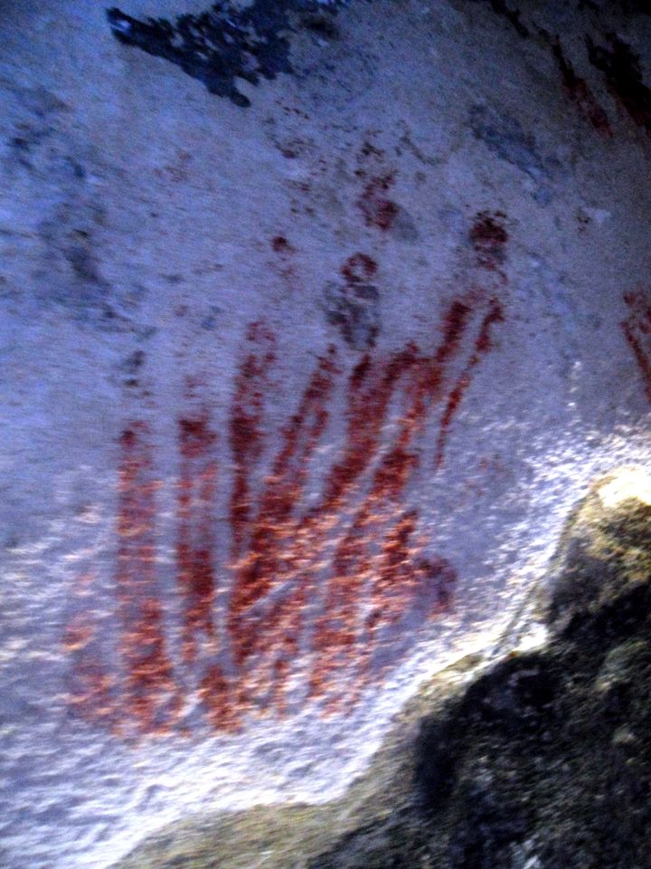 Arawak rock drawings in Fontein Cave, Arikok National Park